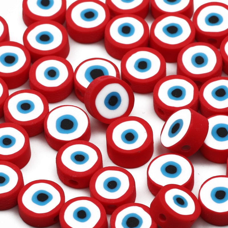 Classic Evil Eye Round Clay Beads