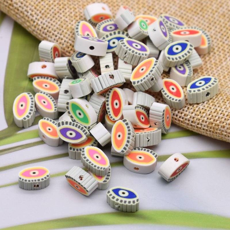 Evil Eye Clay Beads for Making Bracelets