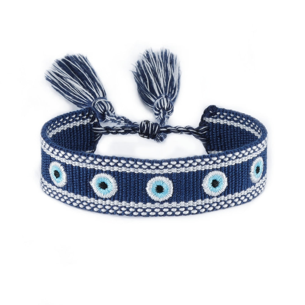 Evil Eye Cotton Woven Bracelet