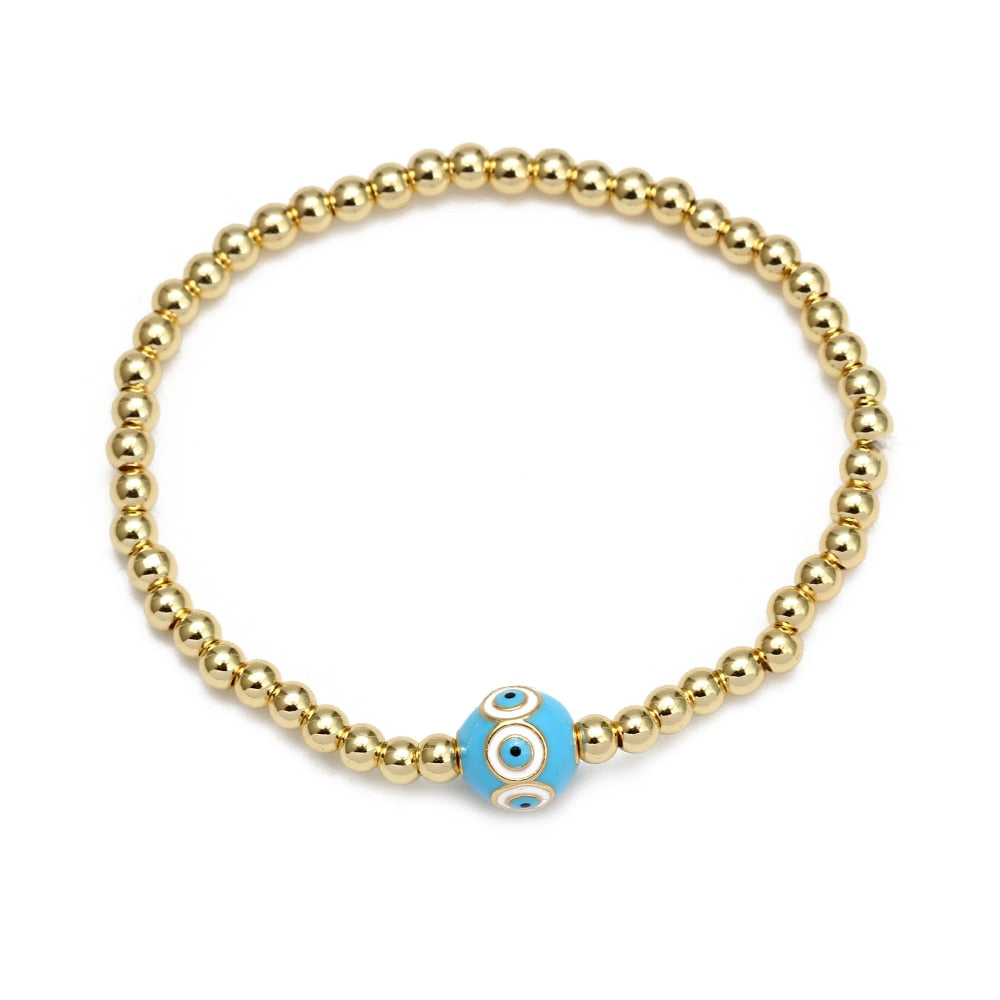 Evil Eye Golden Beaded Bracelet