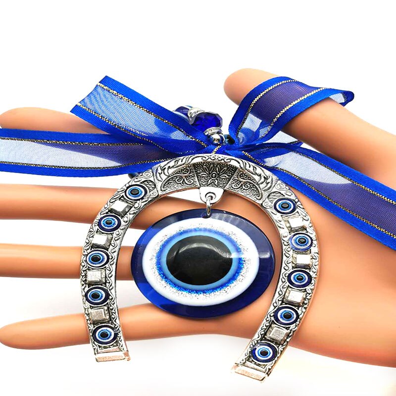 Evil Eye Horseshoe Keychain
