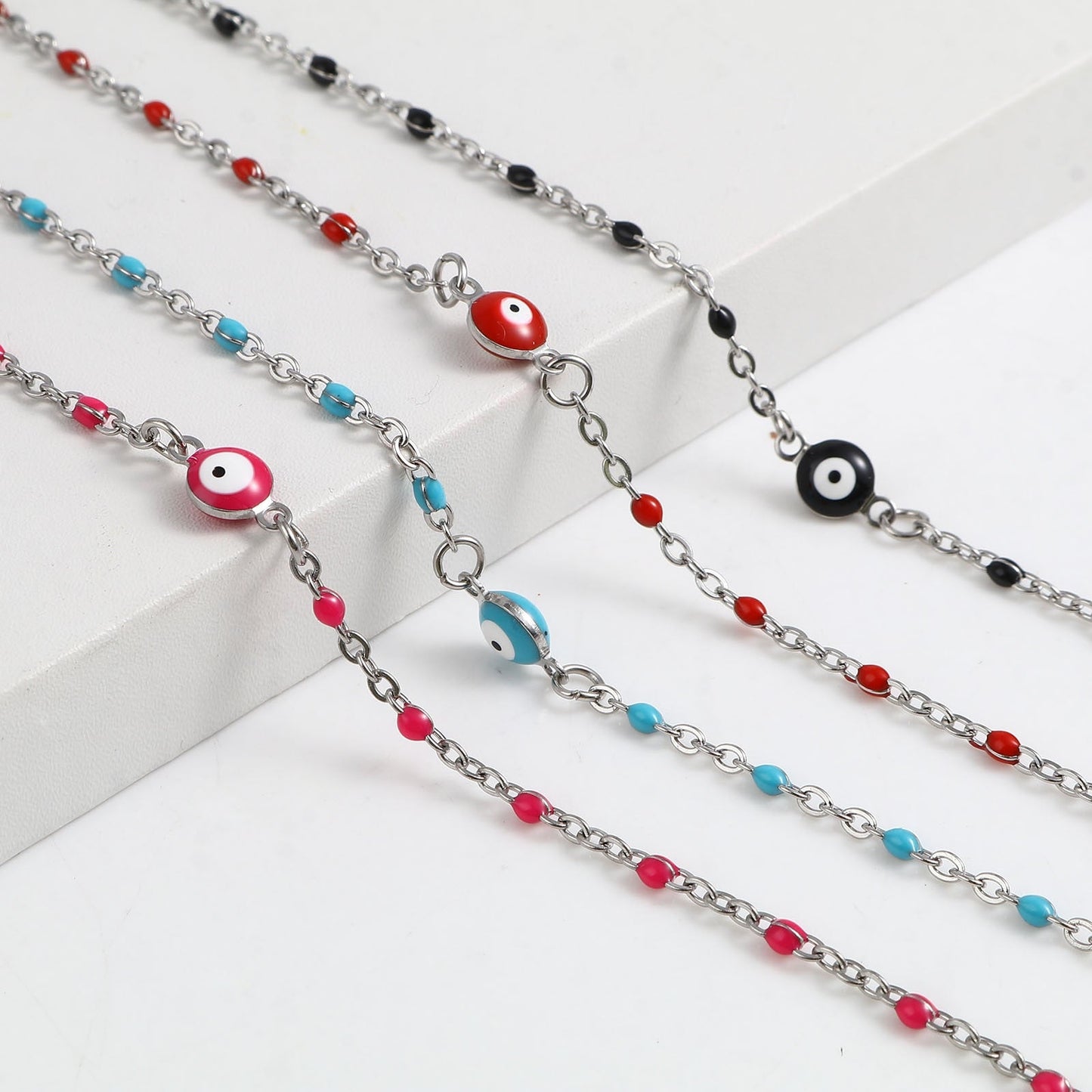 Multicolor Round Evil Eye Anklet