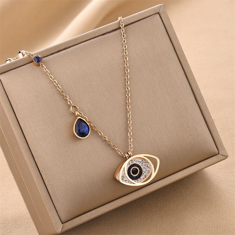 trendy evil eye pendant necklace