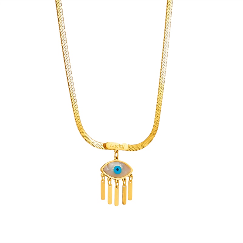 evil eye tassel pendant necklace