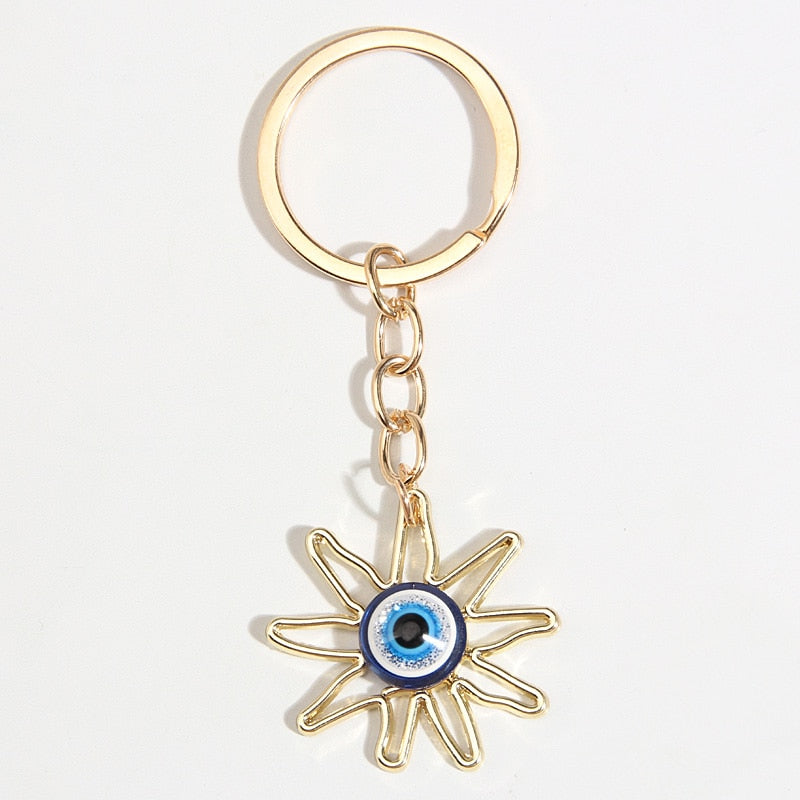 Evil Eye Pretty Design Golden Keychain