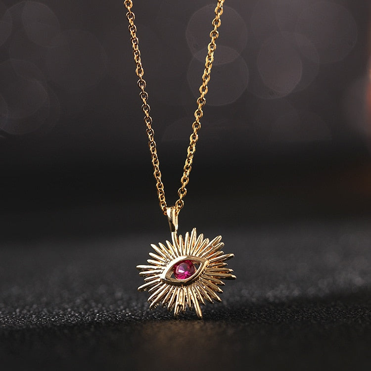 trendy evil eye pendant necklace