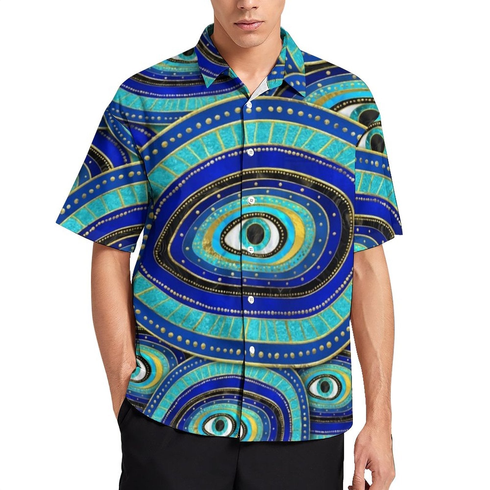 greek evil eye casual shirts