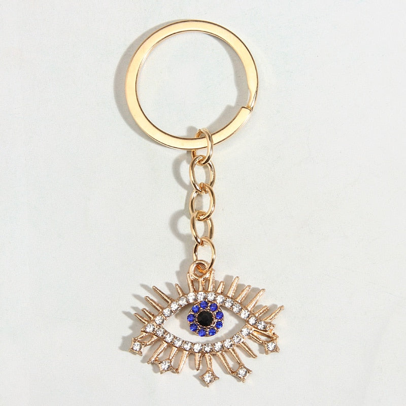 Evil Eye Pretty Design Golden Keychain