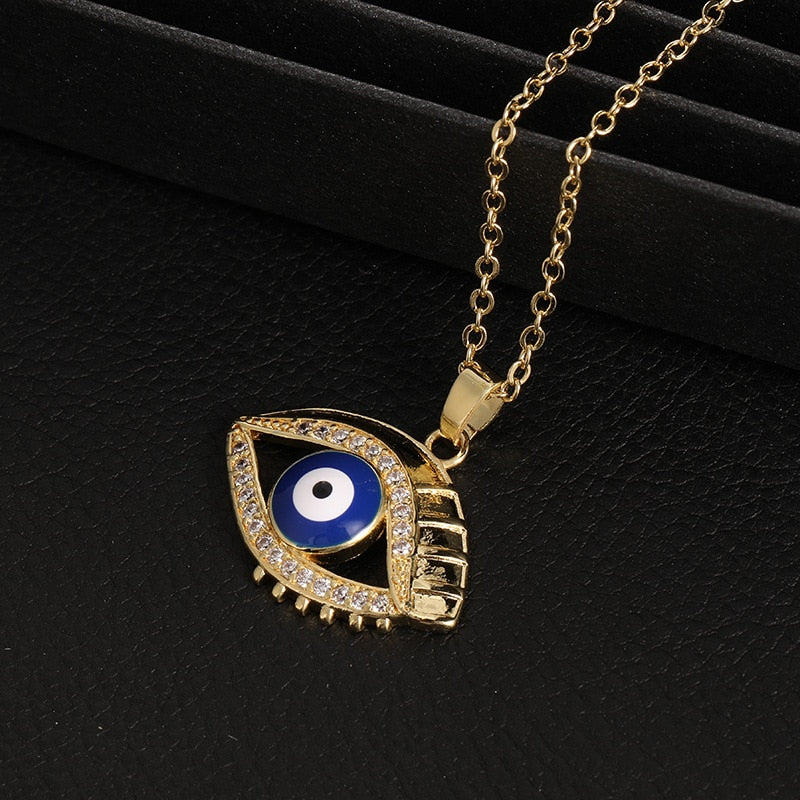 trendy evil eye pendant necklace