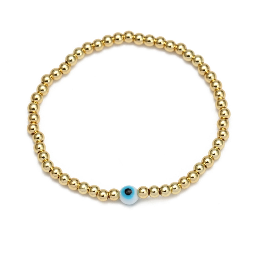 Evil Eye Golden Beaded Bracelet