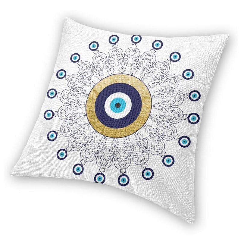 golden mandala evil eye toss pillow