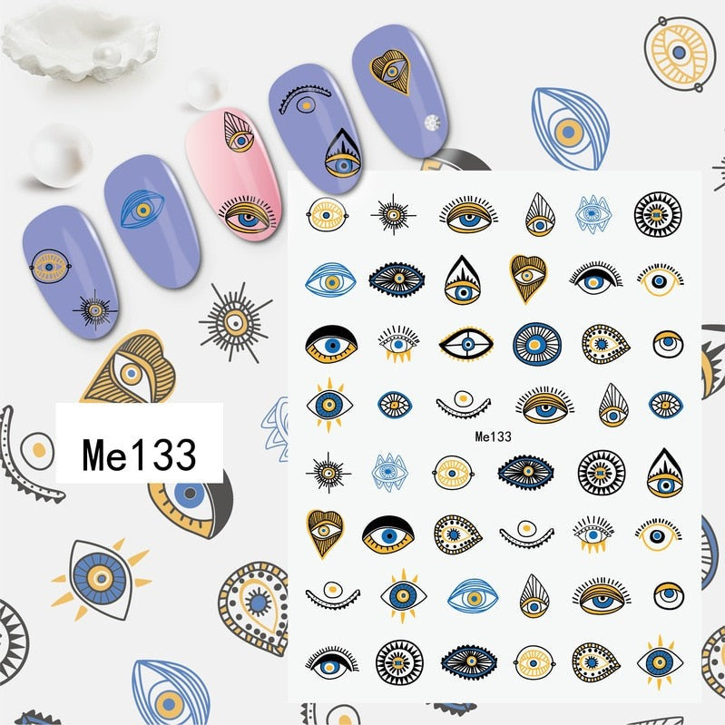 Evil Eye 3D Design Nails Stickers