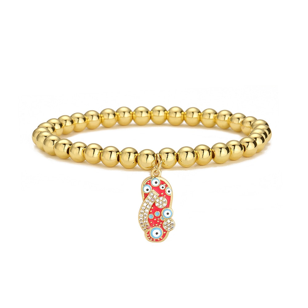 Evil Eye Golden Beaded Bracelet
