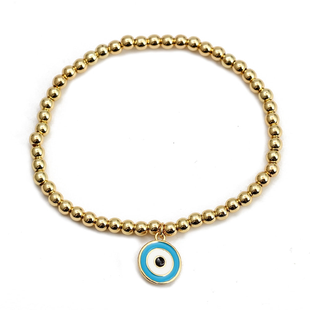 Evil Eye Golden Beaded Bracelet
