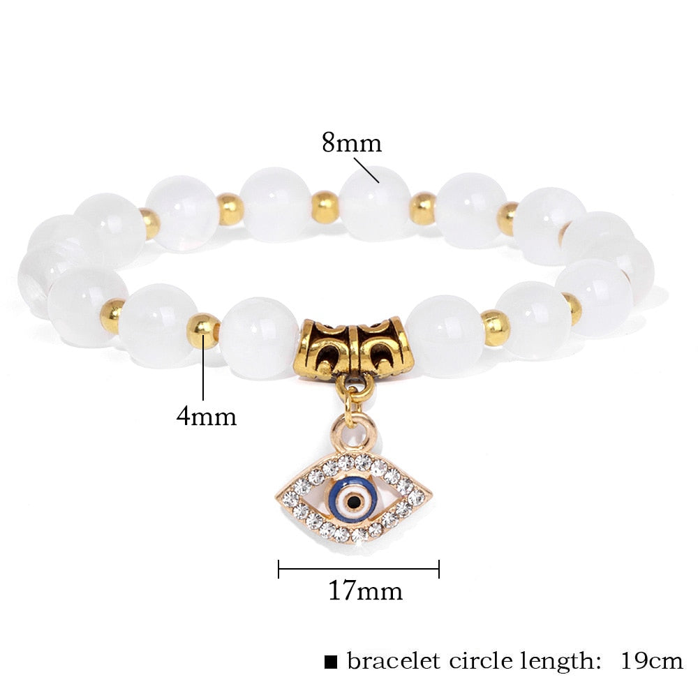 Evil Eye Natural Stone Beads Bracelet