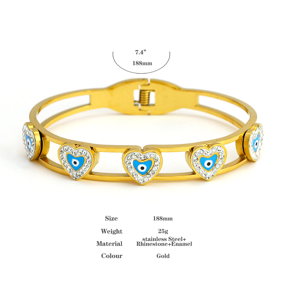 Heart Shape Evil Eye Women Bracelet