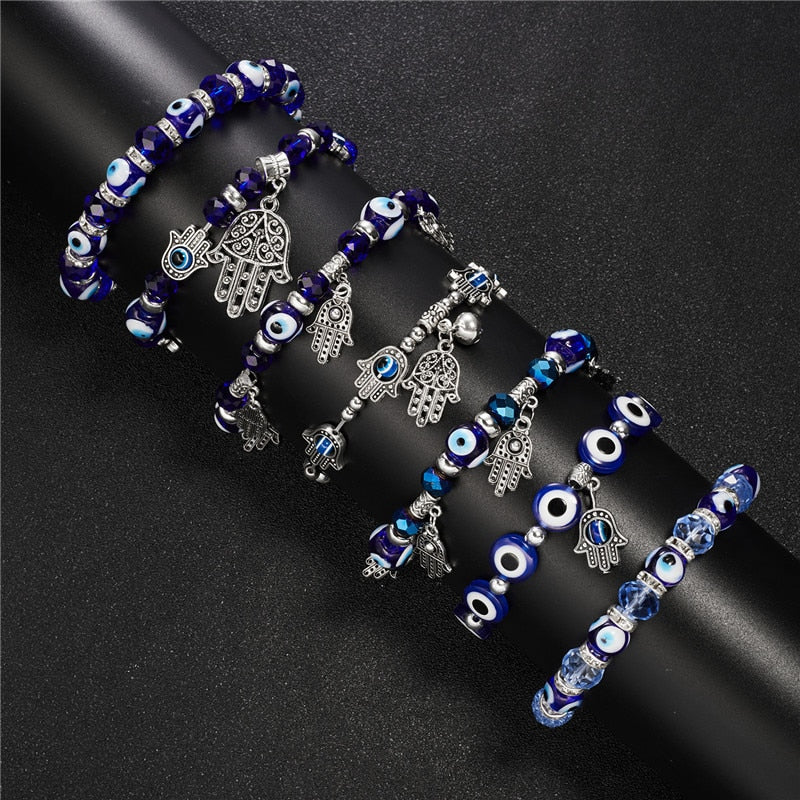 Classic Hamsa Hand-Beaded Bracelet