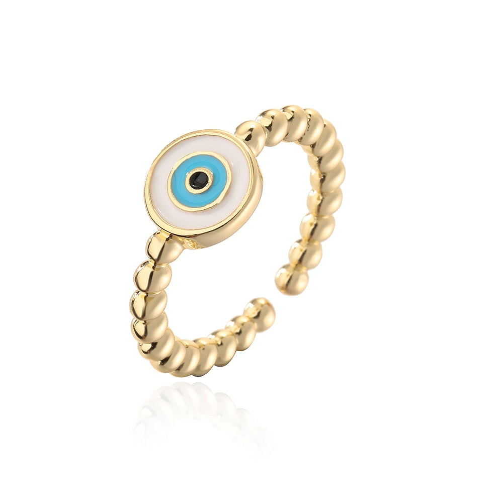Copper Evil Eye Open Ring Jewelry