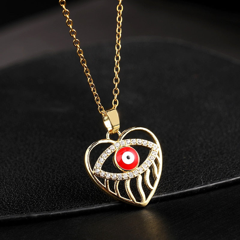 trendy evil eye pendant necklace