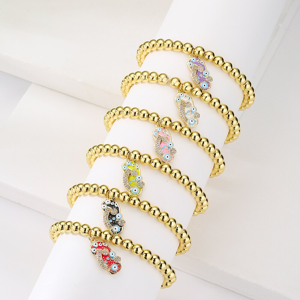 Evil Eye Golden Beaded Bracelet