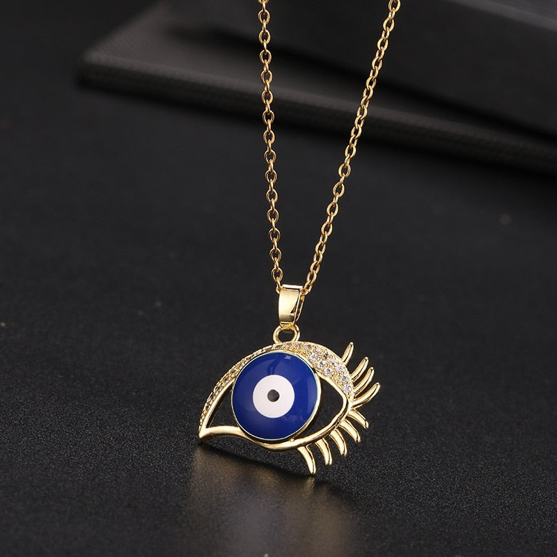 trendy evil eye pendant necklace