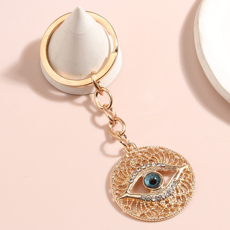 Evil Eye Pretty Design Golden Keychain