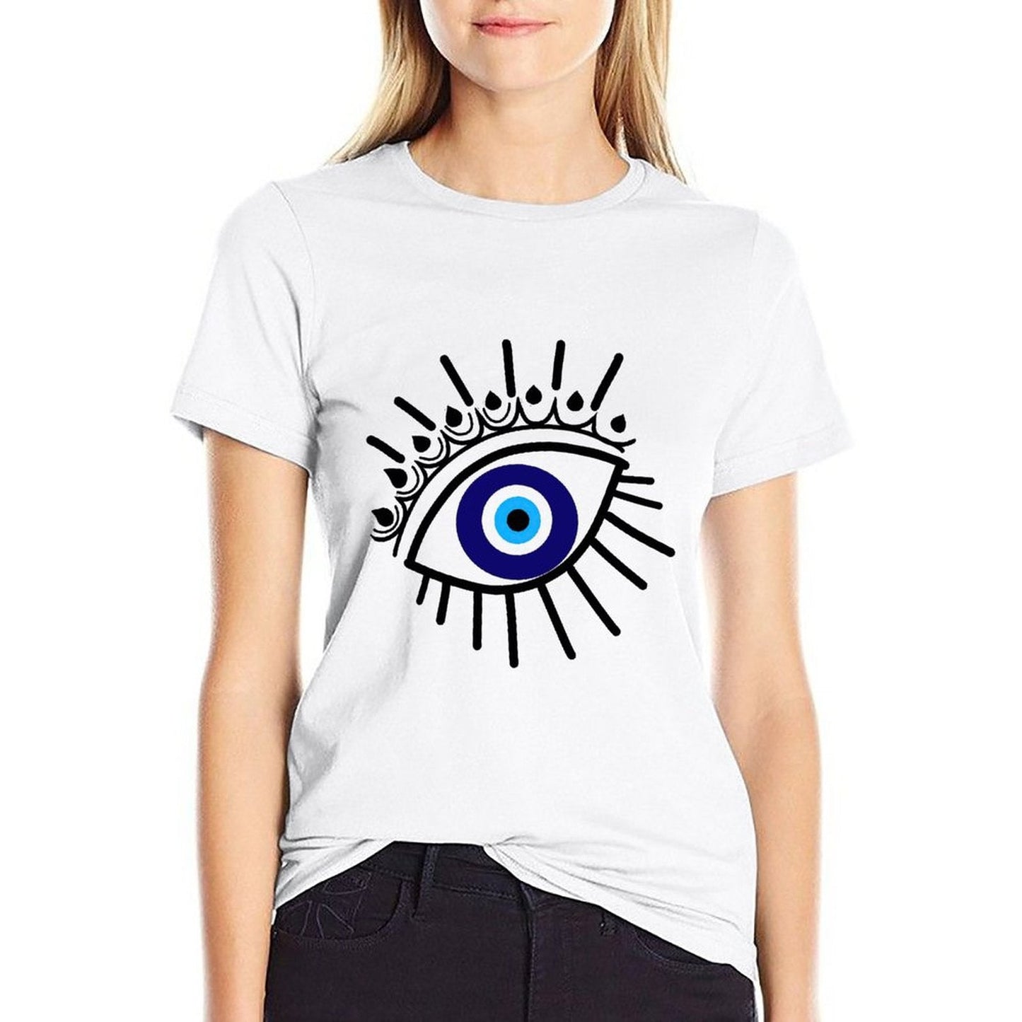evil eye cotton women t-shirt