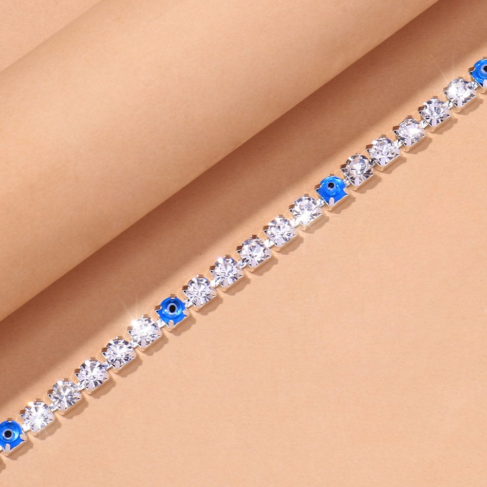 Evil Eye Shine Tennis Chain Anklet