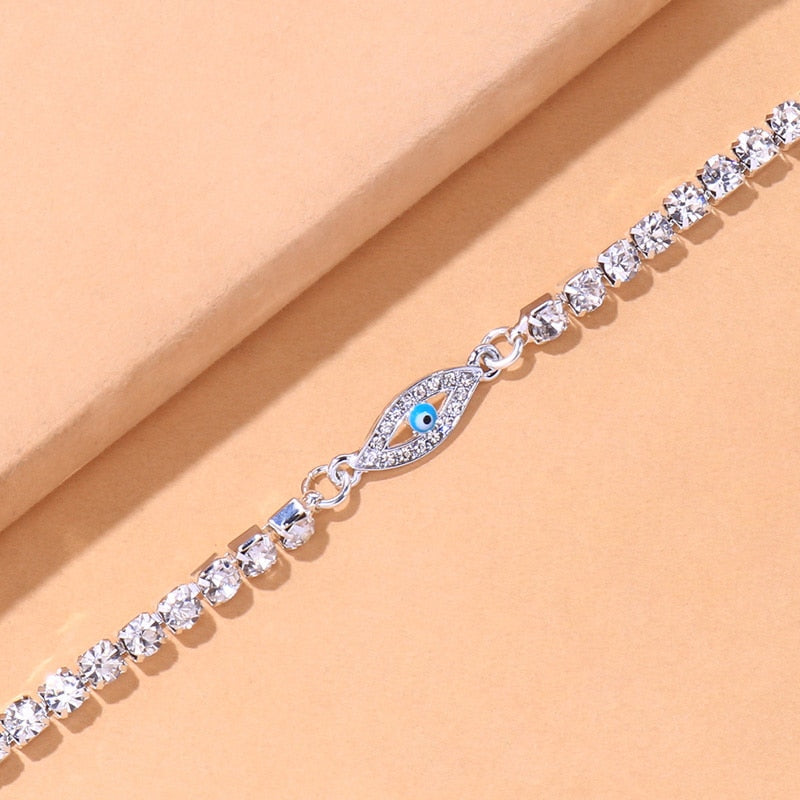 Rhinestone Evil Eye Women Anklet