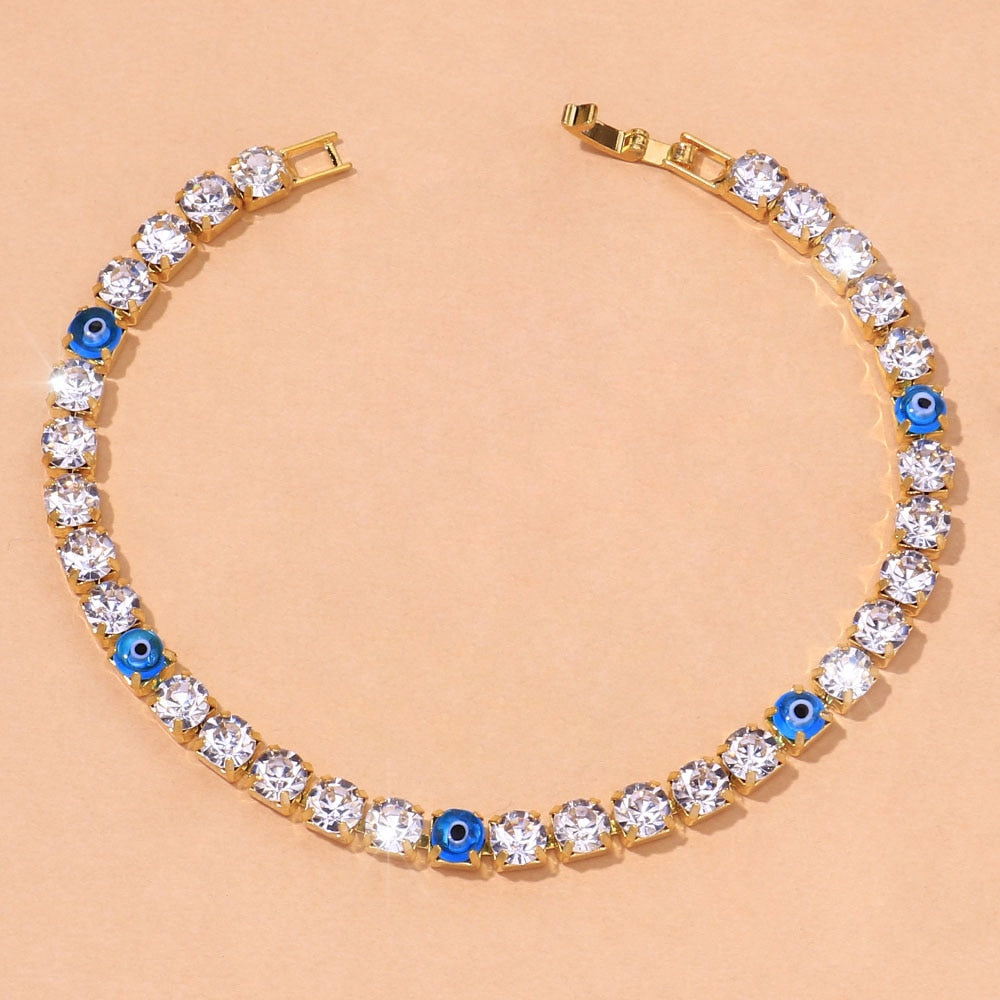 Evil Eye Shine Tennis Chain Anklet