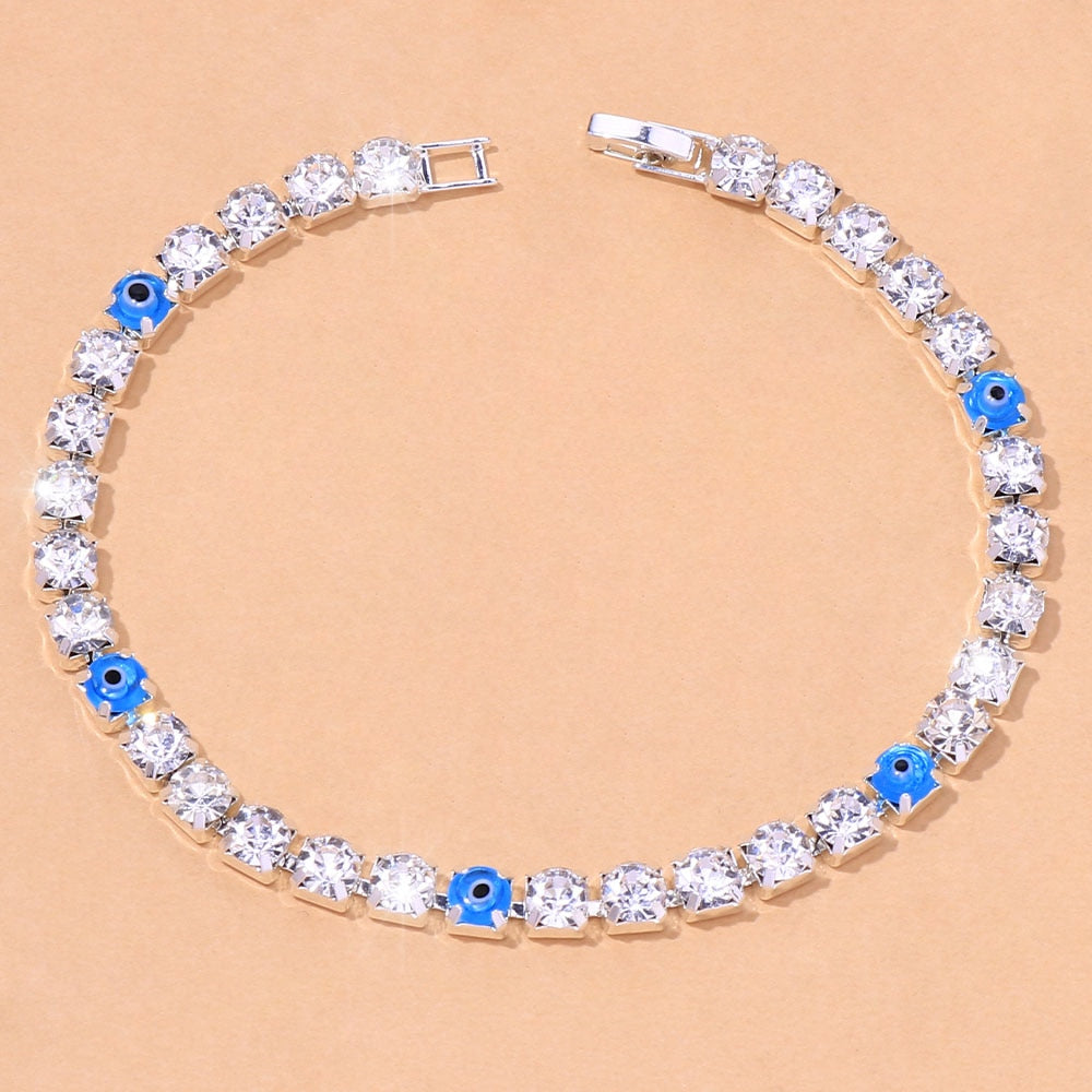 Evil Eye Shine Tennis Chain Anklet