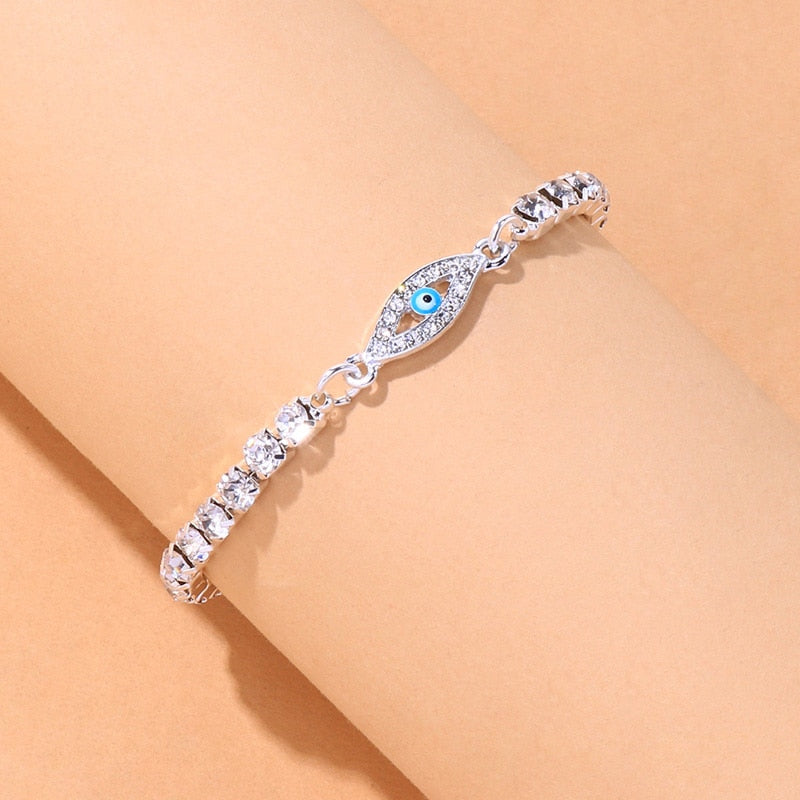 Rhinestone Evil Eye Women Anklet