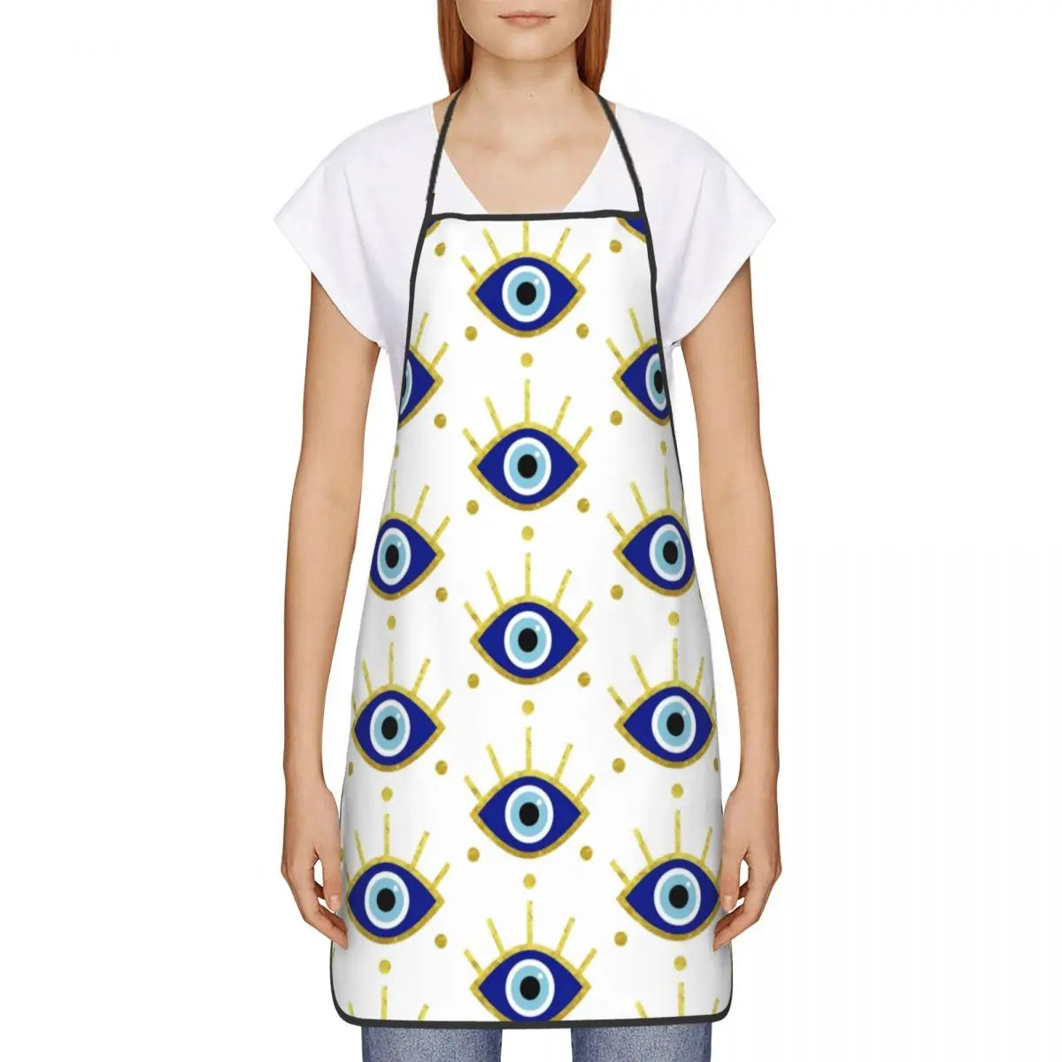 Evil Eye White Apron