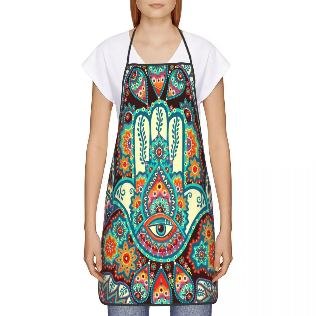 Evil Eye Hamsa Hand Bib Apron