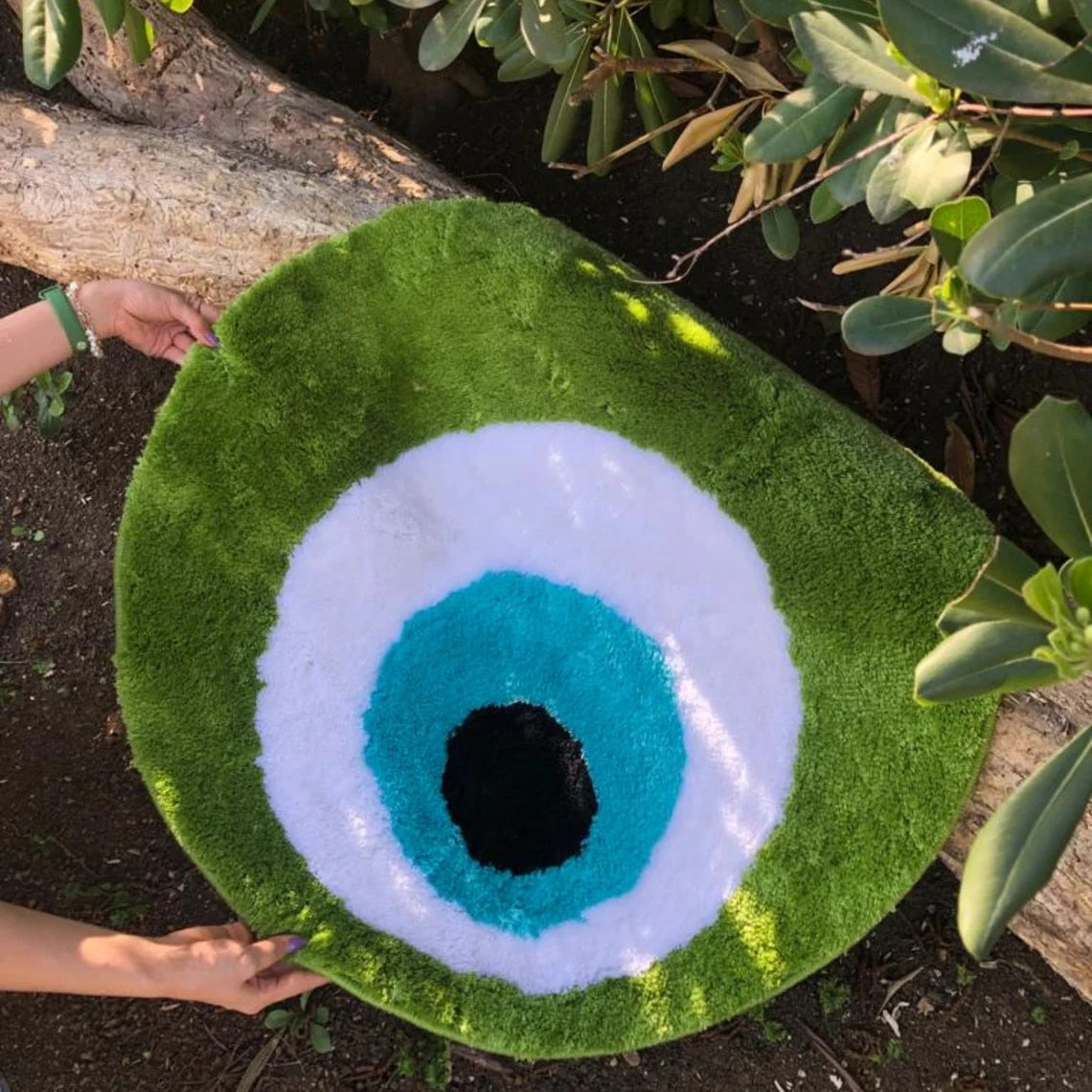 evil eye circle rug