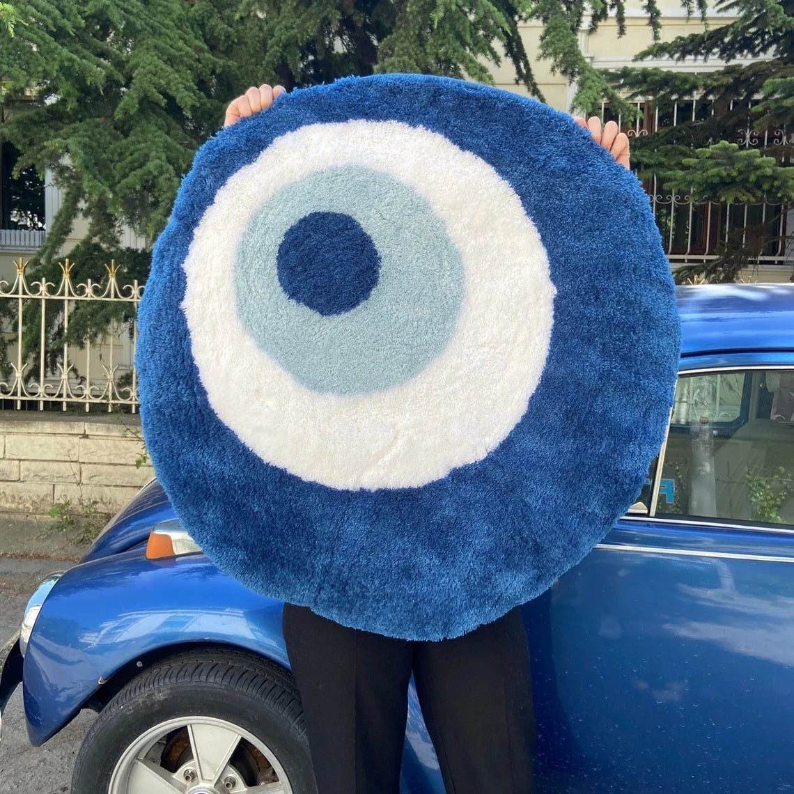 evil eye circle rug