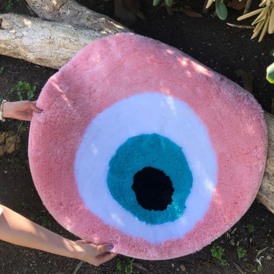 evil eye circle rug