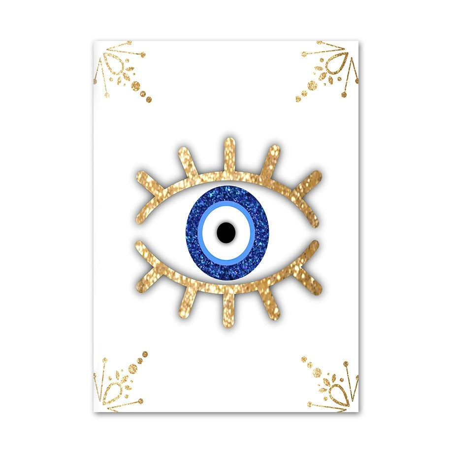 golden evil eye canvas