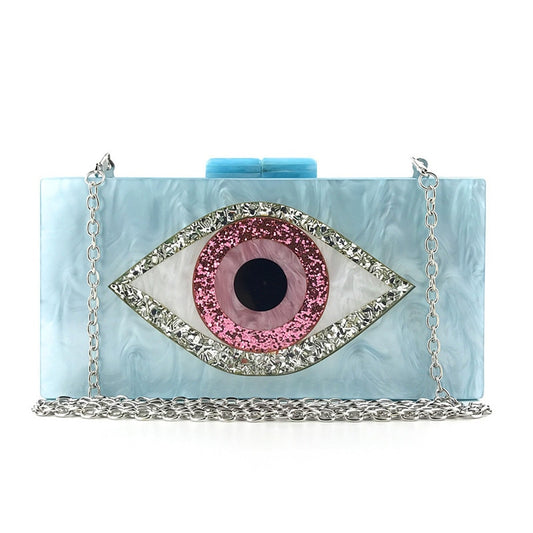 Evil Eye Color Women Shoulder Acrylic purse