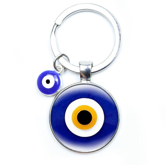 Blue Evil Eye Metal Keychain