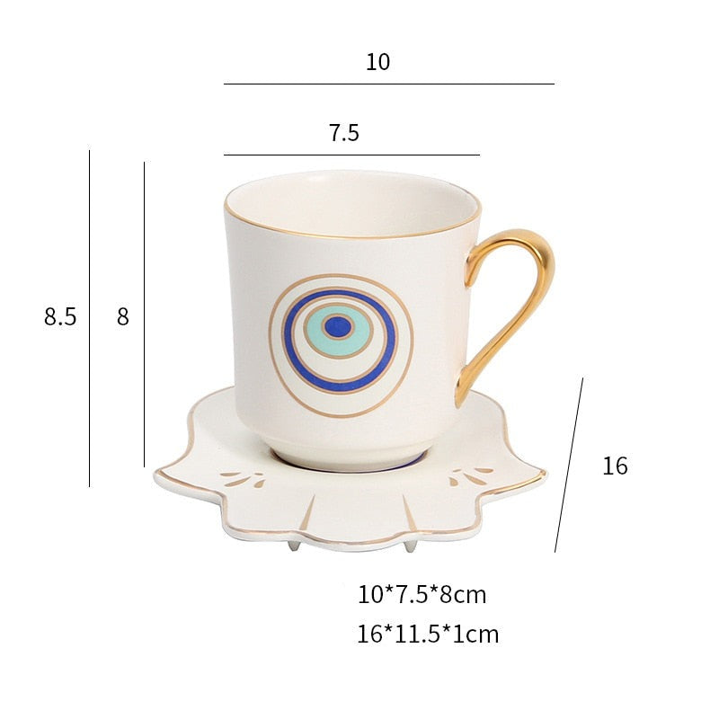 evil eye saucer cup