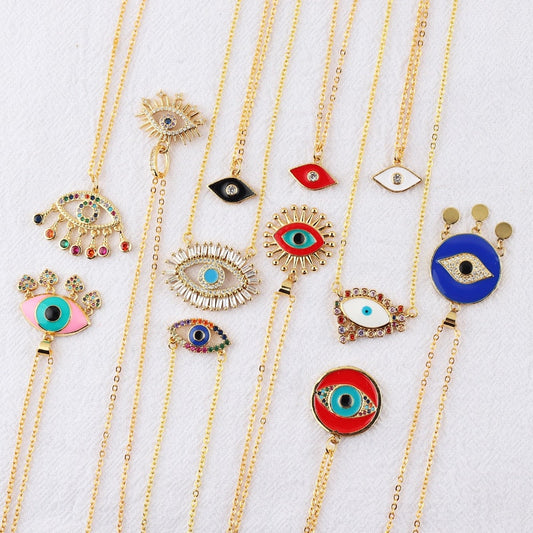 evil eye golden necklace