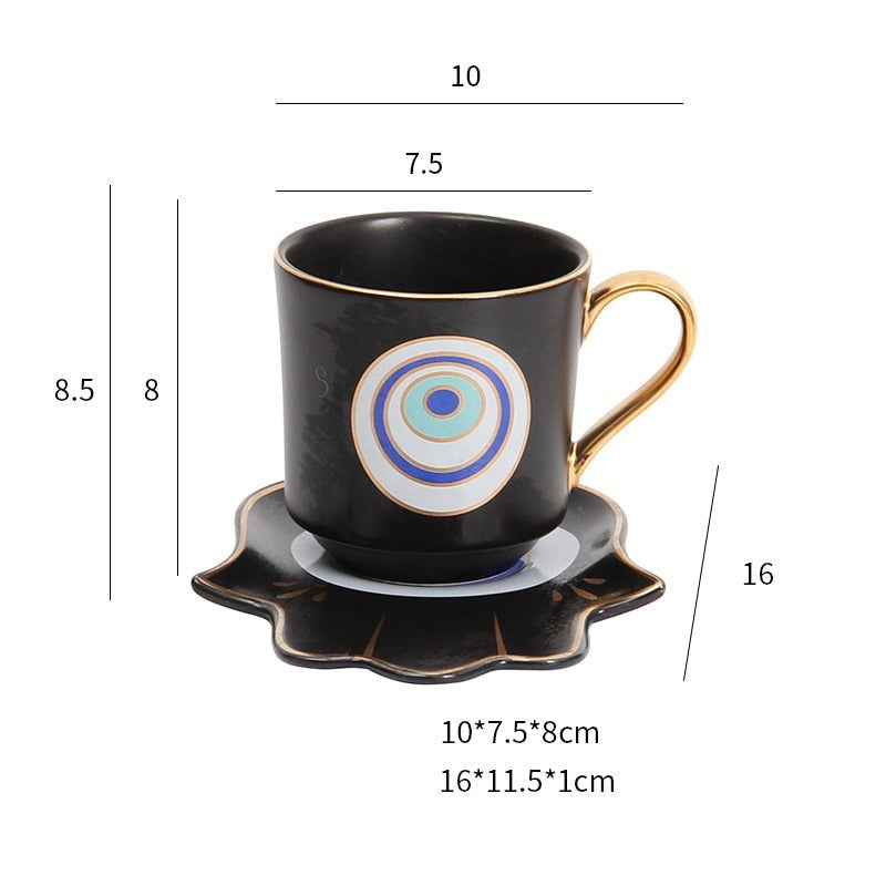 evil eye saucer cup