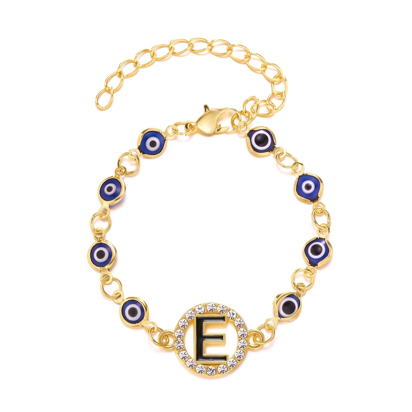 Evil Eye Letters Alphabetic Bracelet