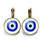 Blue Evil Eye Hoop Earrings For Women