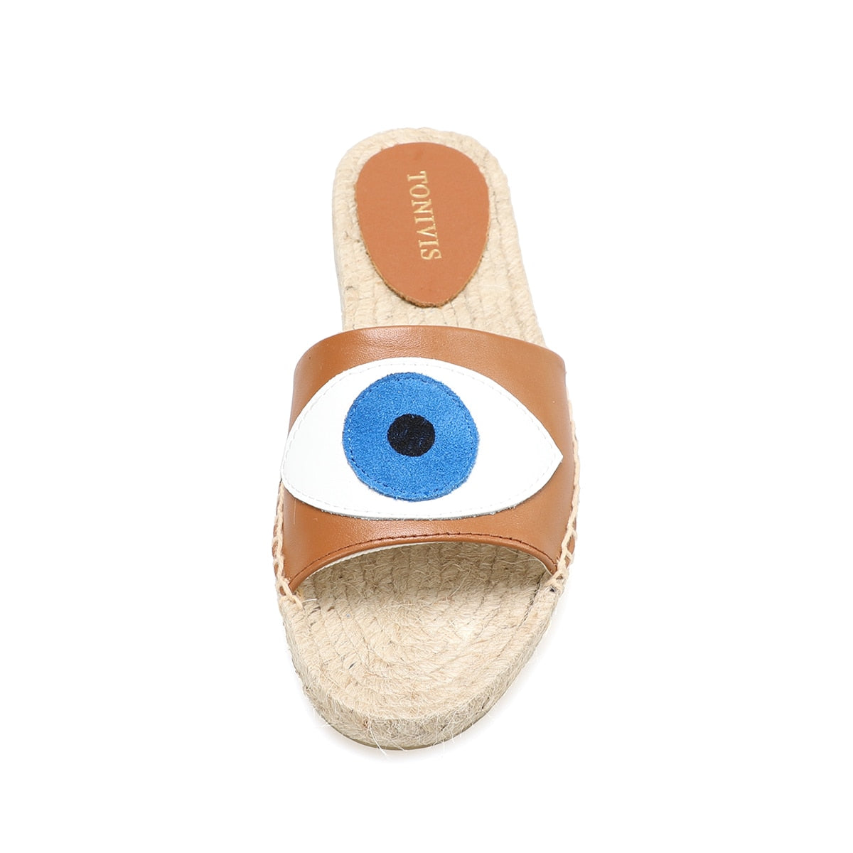 evil eye slide sandals