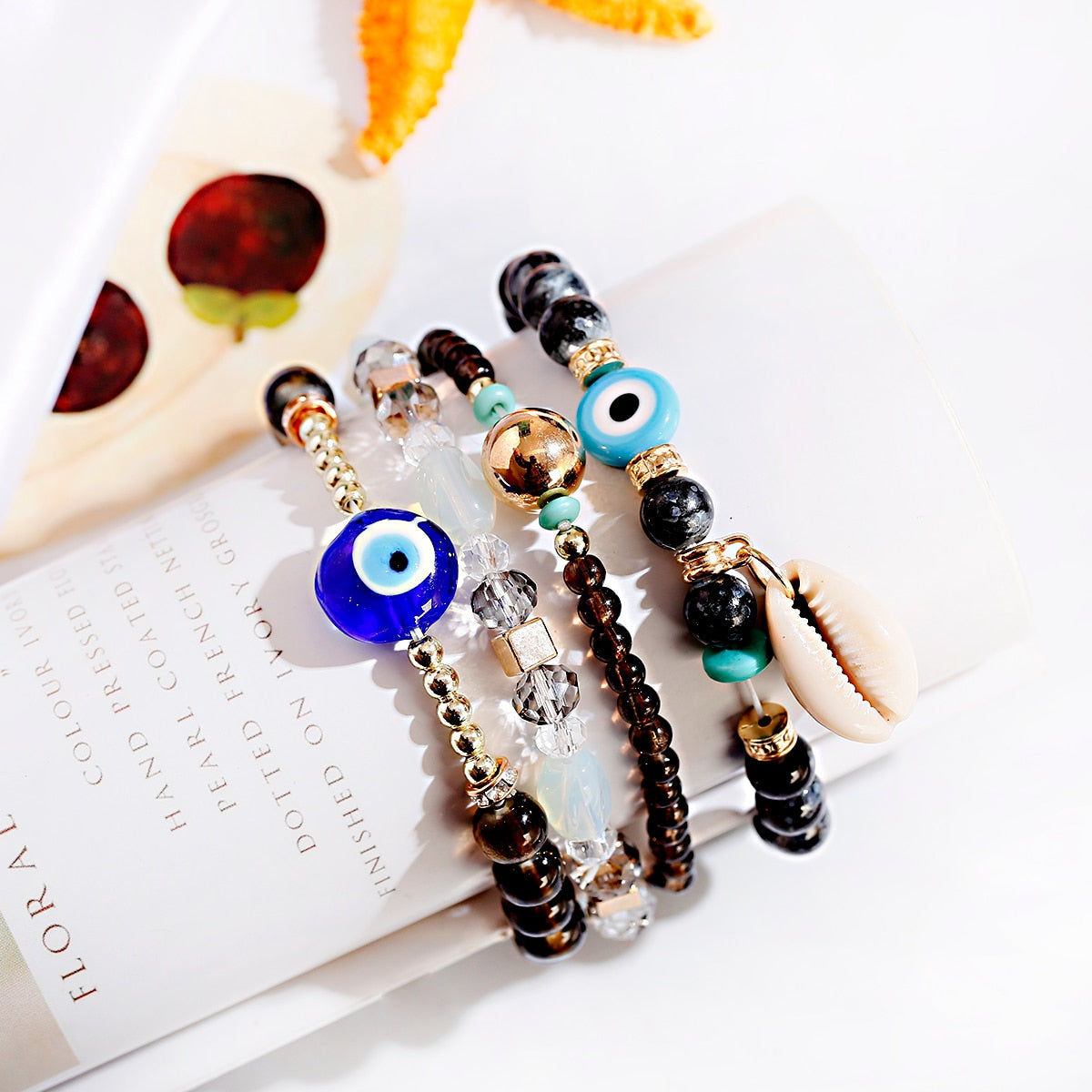 Evil Eye Crystal Stone Beads Bracelet