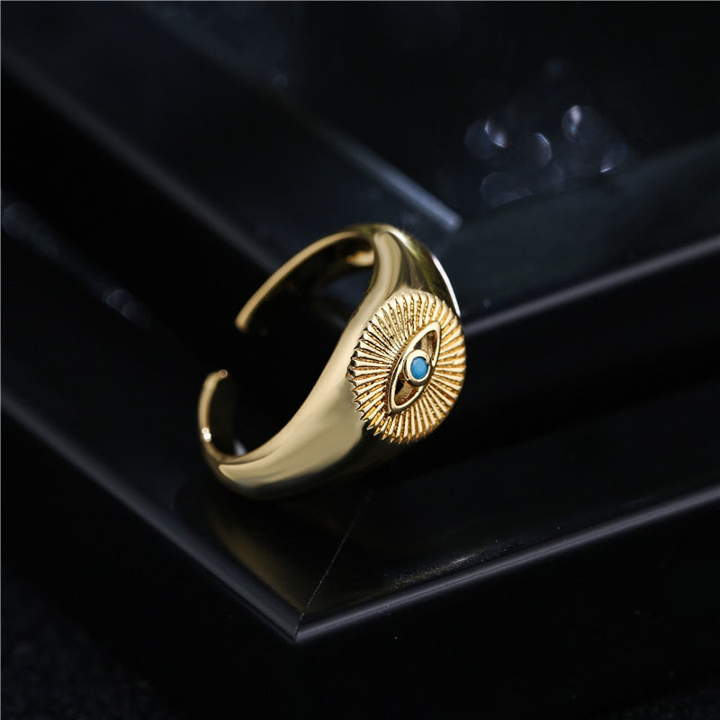 Fashion Aesthetic Evil Eye Ring - Stainless Steel Rings for Women