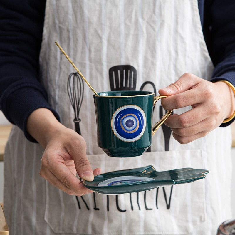 evil eye saucer cup