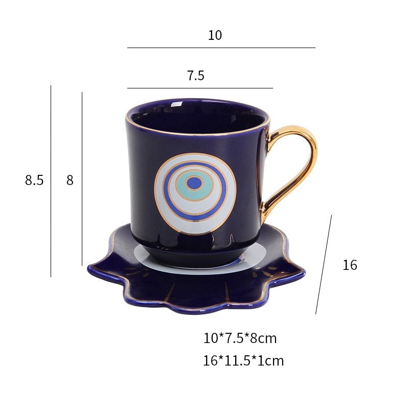 evil eye saucer cup